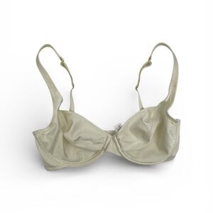 Donna Karan Intimates Cream Satin Underwire Unlined Bra 32D